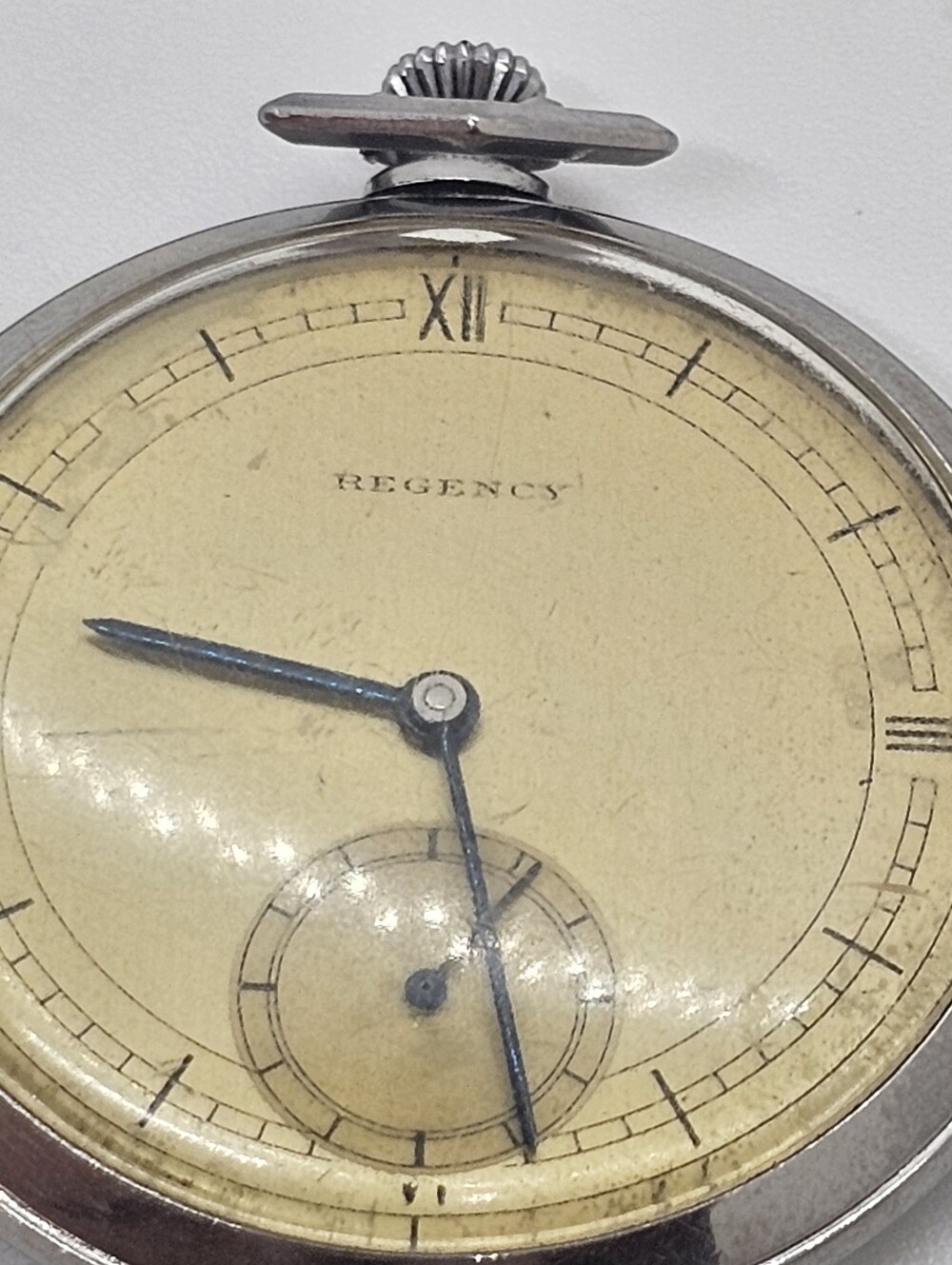 Regency Antique Pocket Watch - Cream Dial with Blue Hands
